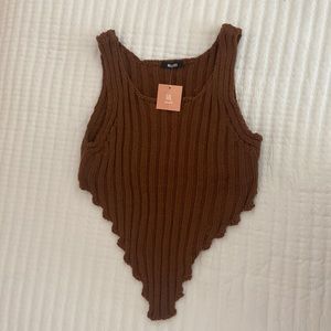 Miss Lola Brown Knitted Crop Top. Never worn.